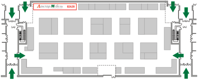 Схема расположения стенда «Доктор-Мебель». Павильон № 8, стенд № 82А20